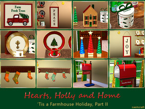 Sims 3 — Hearts Holly and Home Part II by Cashcraft — Sims 3 set Hearts, Holly, and Home Part II, includes additional 10