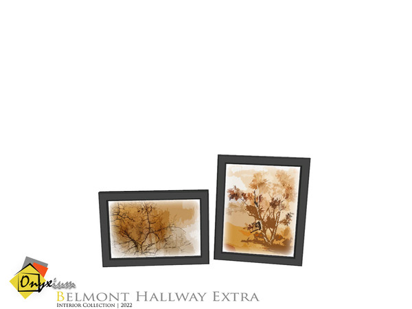 Sims 4 — Belmont Double Painting Frames by Onyxium — Onyxium@TSR Design Workshop Hallway Collection | Belong To The 2022