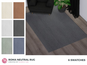 Sims 4 — Roma neutral rug by nordicsim1 — Carpet with descreet chevron pattern. Realistic. Comes in 6 swatches. Creation