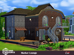 Sims 4 — Marker lounge_TSR only CC by evi — This is the neighborhood's meeting place with special steampunk influence in