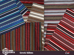Sims 4 — Folded `Greek kilims by evi — Colorful without specific shape kilims for decorating any room.