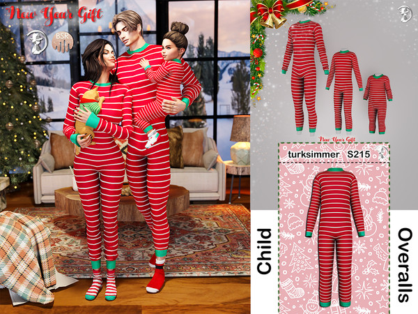 Sims 4 — [PATREON] NEW YEAR GIFT - Child Overalls S215 by Daph's — 4 Swatches Compatible with HQ mod Works with all of