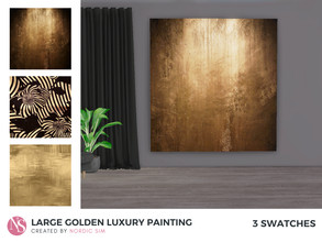 Sims 4 — Large golden luxury painting by nordicsim1 — Luxurious large painting in gold and black for the Sims 4. Comes in