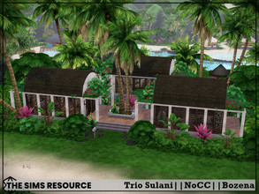 Sims 4 — Trio Sulani by Bozena — The house is located in the Sulani . Have fun Lot: 40 x 30 Value: $ 66 829 Lot type: