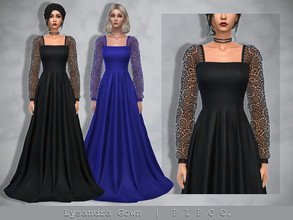 Sims 4 — Lysandra Gown. by Pipco — An elegant gown in 12 colors. Base Game Compatible New Mesh All Lods HQ Compatible