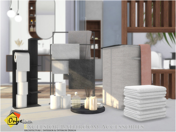 Sims 4 — Excelsior Bathroom Accessories by Onyxium — Onyxium@TSR Design Workshop Bathroom Collection | Belong To The 2022