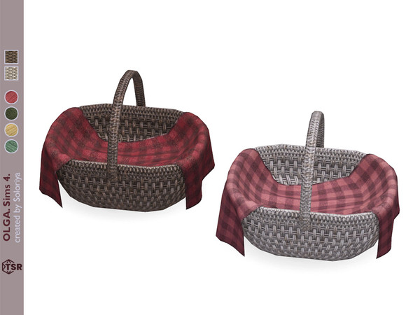Sims 4 — Olga. Basket, v2 by soloriya — Basket, version two. Part of Olga set. 2 color variations. Category: Decorative -