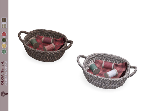 Sims 4 — Olga. Basket, v3 by soloriya — Basket, version three. Part of Olga set. 2 color variations. Category: Decorative