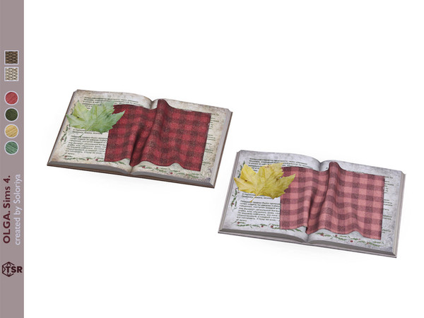 Sims 4 — Olga. Book by soloriya — Decorative book. Part of Olga set. 2 color variations. Category: Decorative - Clutter.