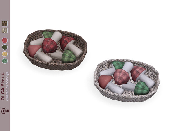 Sims 4 — Olga. Basket with Mushrooms by soloriya — Basket with decorative mushrooms. Part of Olga set. 2 color