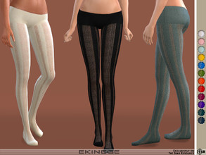 Sims 4 — Knit Stripe Tights by ekinege — Soft, stretch cotton knit tights.