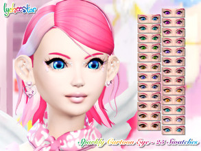 Sims 4 — Sparkly Cartoon Eyecolors by lycheestar1 — Cartoonish Eyecolor Item -Can be found in the Face Paint category -25