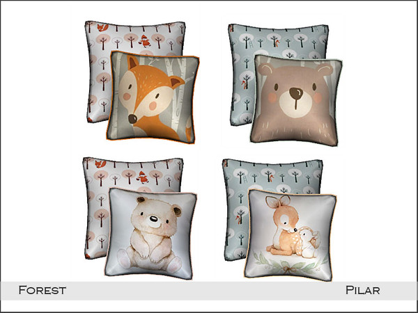 Sims 4 —  Forest Pillows by Pilar —  Forest Pillows