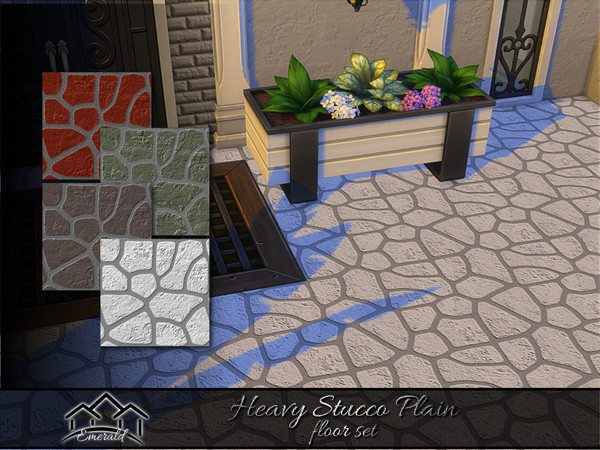 Sims 4 — Heavy Stucco Plain floor set by Emerald — Stucco is a traditional masonry cement base plaster. Will accent and