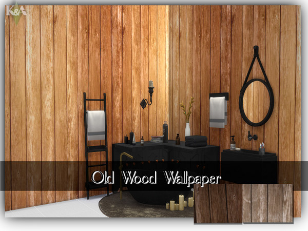 Sims 4 — Old Vintage Wood Wallpaper by KyoukoAya — Old Vintage Wood 15 Swatches by KyoukoAya
