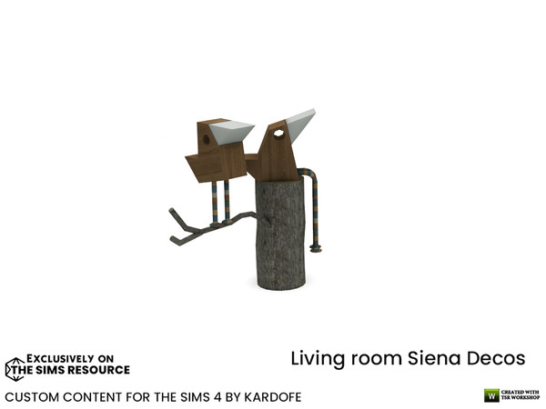 Sims 4 — kardofe_Living room Siena_Birds by kardofe — Cute figurine with two small birds on a tree trunk