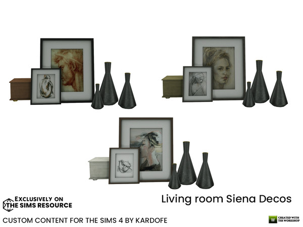 Sims 4 — kardofe_Living room Siena_Decorative group by kardofe — Group of decorative objects, with two pictures, a wooden