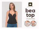 Sims 4 — Bea Top by nooboo_sims — 5 floral prints, 25 pastel & dark solid colors ♡ i hope you guys like it