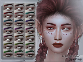 Sims 4 — Blair Eyebrows [HQ] by Benevita — Blair Eyebrows HQ Mod Compatible 21 Swatches For Female and Male (Teen to