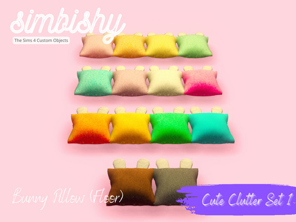 Sims 4 — Cute Clutter - Bunny Pillow (Floor) by simbishy — A bunny pillow on the floor. No need to clean it up if it's