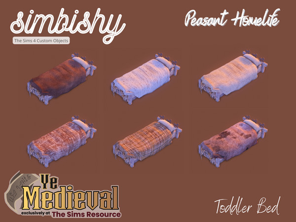 Sims 4 — Ye Medieval - Peasant Homelife - Toddler Bed by simbishy — A cozy little bed for your medieval peasant toddler