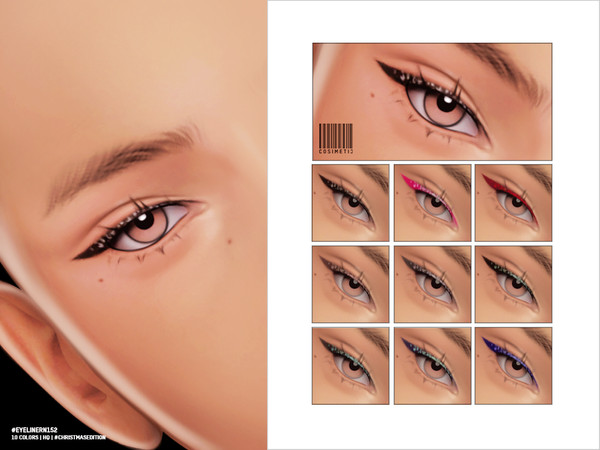 Sims 4 — Eyeliner | N152 by cosimetic — - Female - 10 Swatches. - 10 Custom thumbnail. - You can find it in the makeup