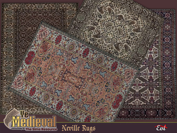 Sims 4 — Neville rugs by evi — Rugs with medieval design influences 4 recolours option