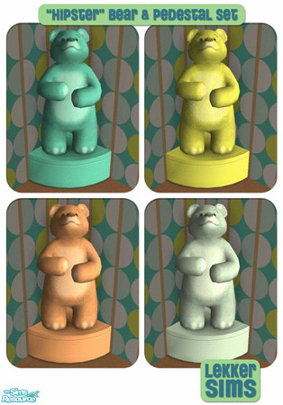 Sims 2 — Hipster OFB Bear Pedestal Set by Lekker Sims — By Lekker Sims. Coordinates with other items in our