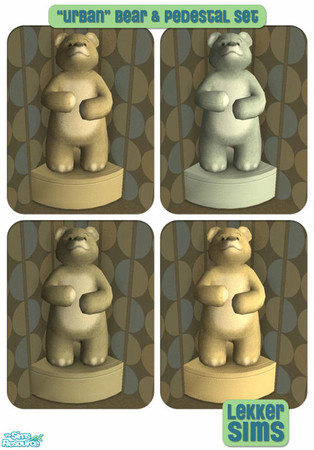 Sims 2 — Urban OFB Bear Pedestal Set by Lekker Sims — By Lekker Sims. Coordinates with other items in our