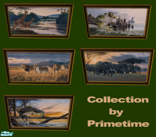 Sims 2 — PT Al Agnew Collection by Primetime024 — This collection contains 5 beautiful animal prints painted by the