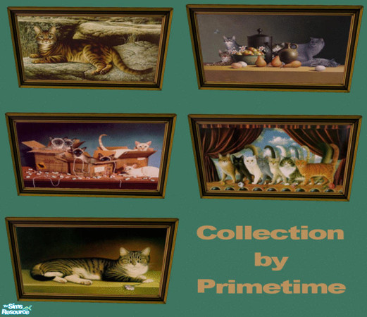 Sims 2 — PT Braldt Bralds Cat Prints by Primetime024 — This collection features 5 prints with Cats. They can all be found