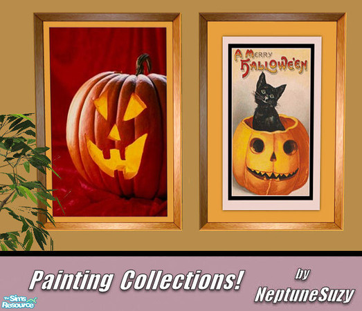 Sims 2 — NSC Painting Set77 - Happy Halloween by Neptunesuzy — Your Sims will Love these Halloween Paintings! Enjoy!