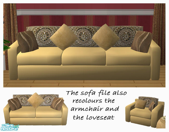Sims 2 — Sofa by simtomatic — This recolour file also recolours the armchair and the loveseat. 
