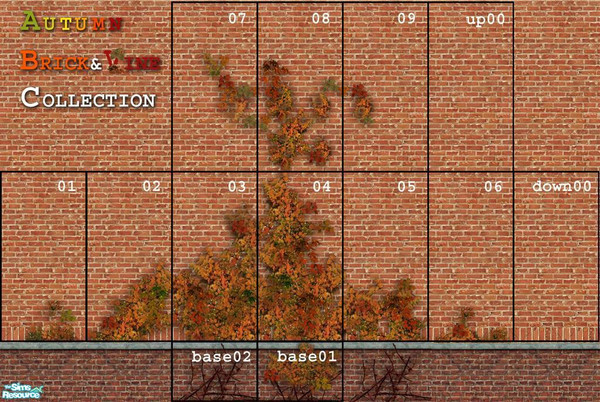Sims 2 — Autumn Collection by perelinka — Autumn Brick&Vine Collection