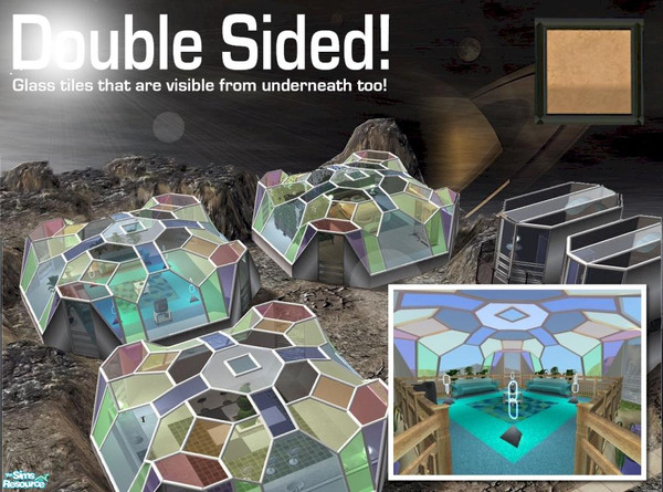 Sims 2 — Orange Double-Sided Glass Tile by Cyclonesue — This tile is double sided so that the underneath is also