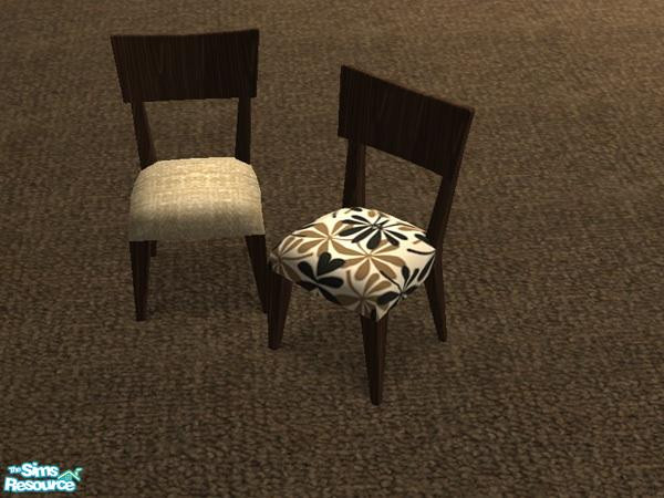 Sims 2 — Wenge Living Room - chair seat 2 by alexpilgrim68 — Oaktowne chair seat in print, matching sofa pillows. 
