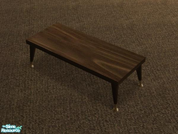 Sims 2 — Wenge Living Room - coffee table by alexpilgrim68 — Kitsch sixties coffee table in exotic Wenge wood. 