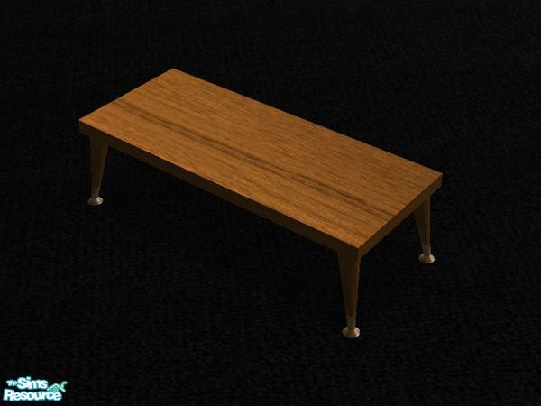 Sims 2 — Teak Living Room - coffee table by alexpilgrim68 — Kitsch sixties coffee table in exotic Teak wood. 