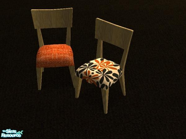 Sims 2 — Lauan Living Room - chair seat 2 by alexpilgrim68 — Oaktowne chair seat in print, matching sofa pillows. 