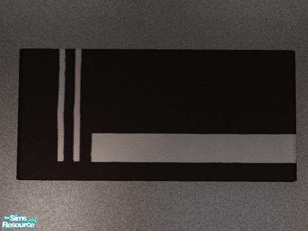 Sims 2 — Black and White Rug by ApotheCari — Recolor of the Sims 2 Glamour Life Stuff Luxury Bedroom in a warm black wood