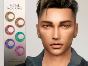 Sims 4 — Metal Nose Piercing (Left) by Suzue — -New Mesh (Suzue) -6 Swatches -For Female and Male -HQ Compatible