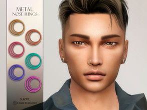 Sims 4 — Metal Nose Piercing (Right) by Suzue — -New Mesh (Suzue) -6 Swatches -For Female and Male -HQ Compatible
