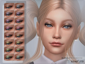 Sims 4 — Biana Eyeshadow [HQ] by Benevita — Biana Eyeshadow Makeup Category HQ Mod Compatible 16 Swatches For Female