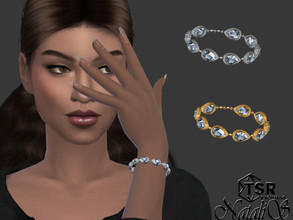 Sims 4 — Pear cut diamond bracelet by Natalis — Pear cut diamond bracelet. Female teen- elder. 4 colors. HQ mod