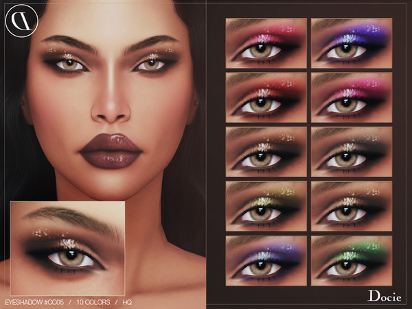 Sims 4 — Eyeshadow #CC05 by Docie — - Custom thumbnail - 10 color options - HQ texture - Compatible with HQ Mod 