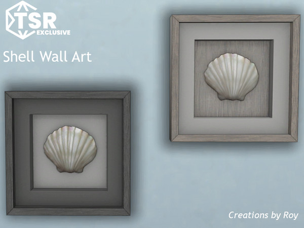 Sims 4 — Shell Wall Art by RoyIMVU — What better to remind you of the beach than the desiccated remains of various