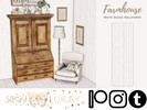 Sims 4 — Farmhouse - Entry - White wood wallpaper by Sims4Luxury — The farmhouse entry white wood wallpaper is the