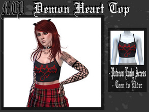 Sims 4 — Demon Heart Top (PATREON) by MaruChanBe2 — Cute mini top with demon heart <3 This was my patron's request and