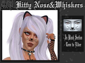 Sims 4 — Kitty Nose & Whiskers by MaruChanBe2 — Cute makeup detail for your cat lovers <3 In blush section.