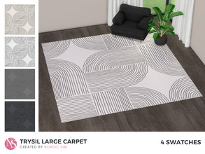 Sims 4 — Trysil large carpet by nordicsim1 — Modern, scandinavian carpet with arches in neutral colors of beige, white,